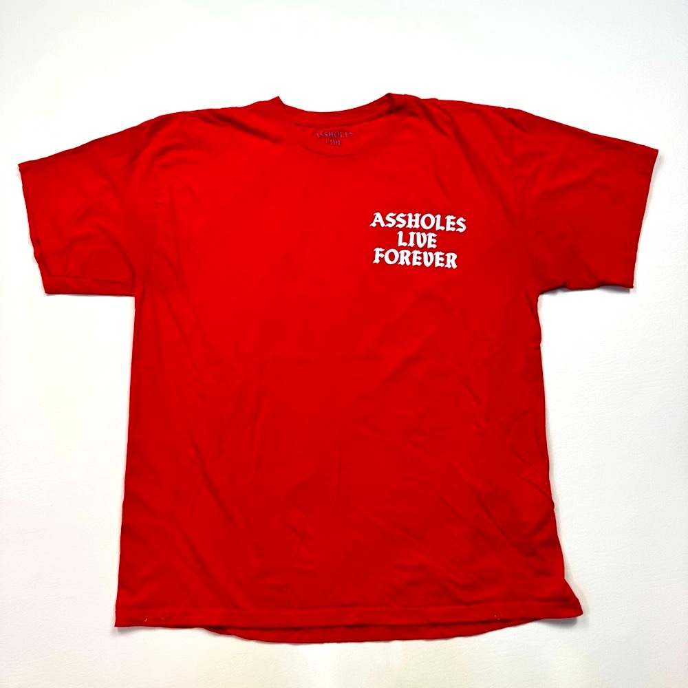 Assholes Live Forever Red Short Sleeve Tee Size XL